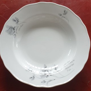 Dĩa sứ CK bông hồng đen sâu lòng _ dĩa cạn