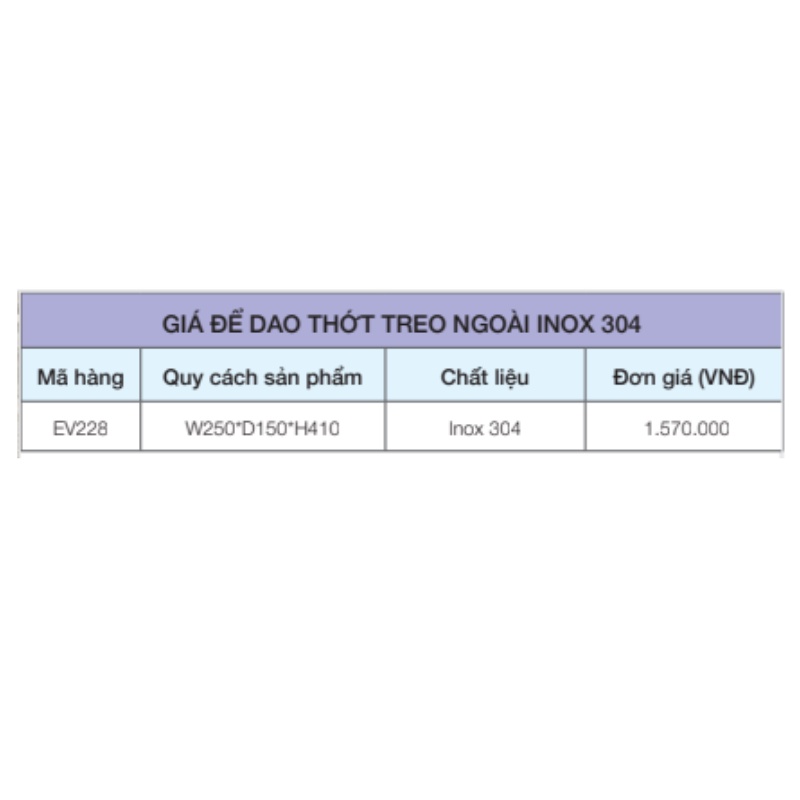 Giá Để Dao Thớt Treo Ngoài Eurogold EV228 - Inox 304 - Hàng Chính Hãng