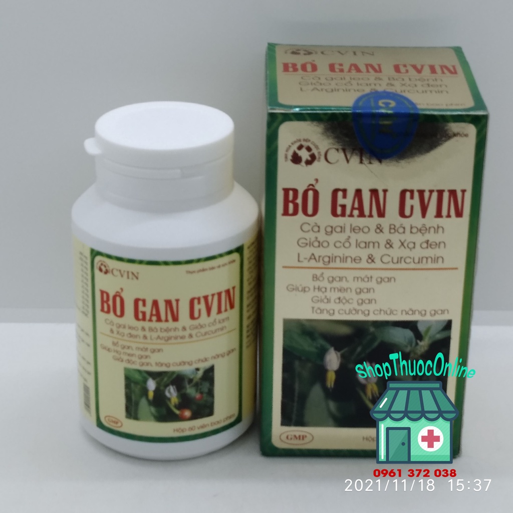 Bổ gan CVIN lọ 60 viên - Tăng cường chức năng gan