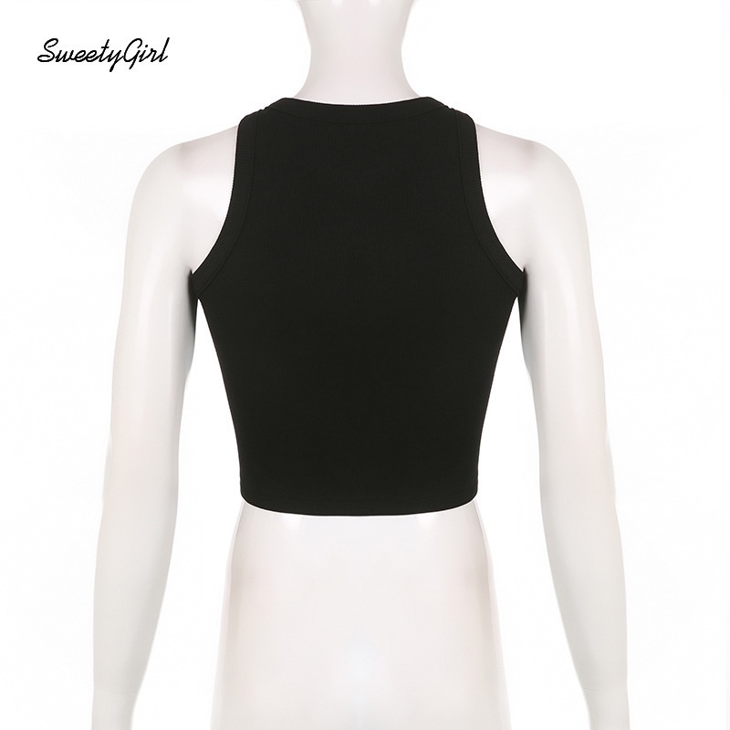 Áo Croptop Dệt Kim Sát Nách Dáng Ôm Cài Nút Thời Trang Cho Nữ