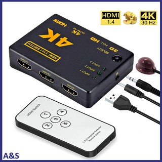 3 Port HDMI Splitter Switcher 3 In 1 Out Hub Box +Remote Auto Switch 1080P HD