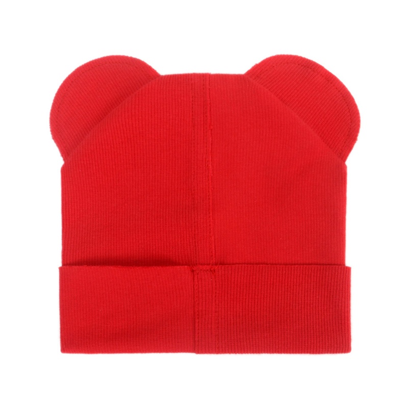 Bộ Găng Tay + Mũ + Găng Tay Dệt Kim Bằng Cotton Mềm Chống Trầy Hình Tai Gấu Dễ Thương Cho Bé Sơ Sinh