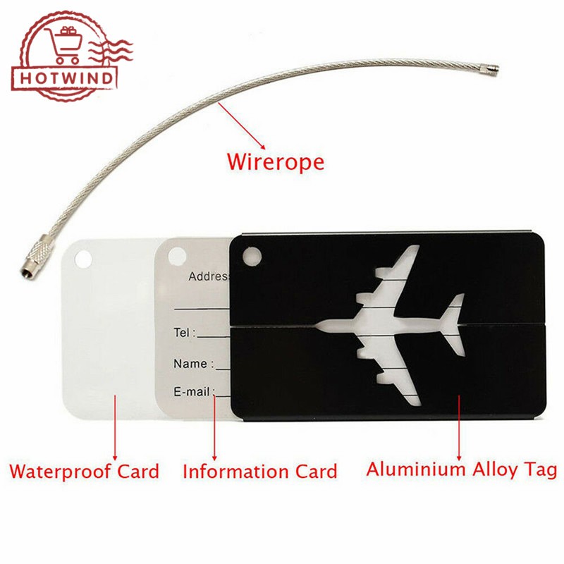 HW Aluminum Alloy Waterproof Luggage Tag Travel Suitcase Bag Name Address Label Travel Accessories