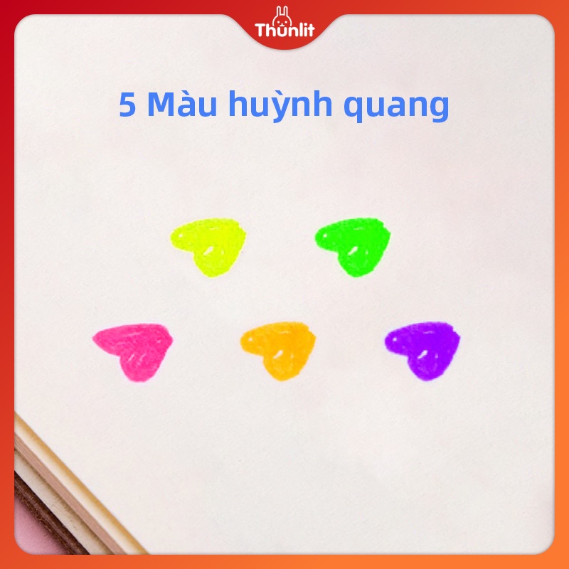 Set 12 ruột bút mực gel THUNLIT nhiều màu sắc dạ quang lấp lánh khác nhau ngòi 1.0mm 13cm dành cho trường học văn phòng