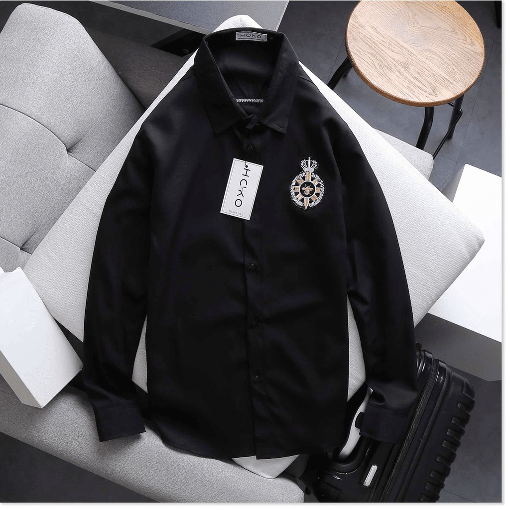 Áo sơ mi nam tay dài in thêu cực chất , siêu phong cách cho anh em KOKO MI STORE