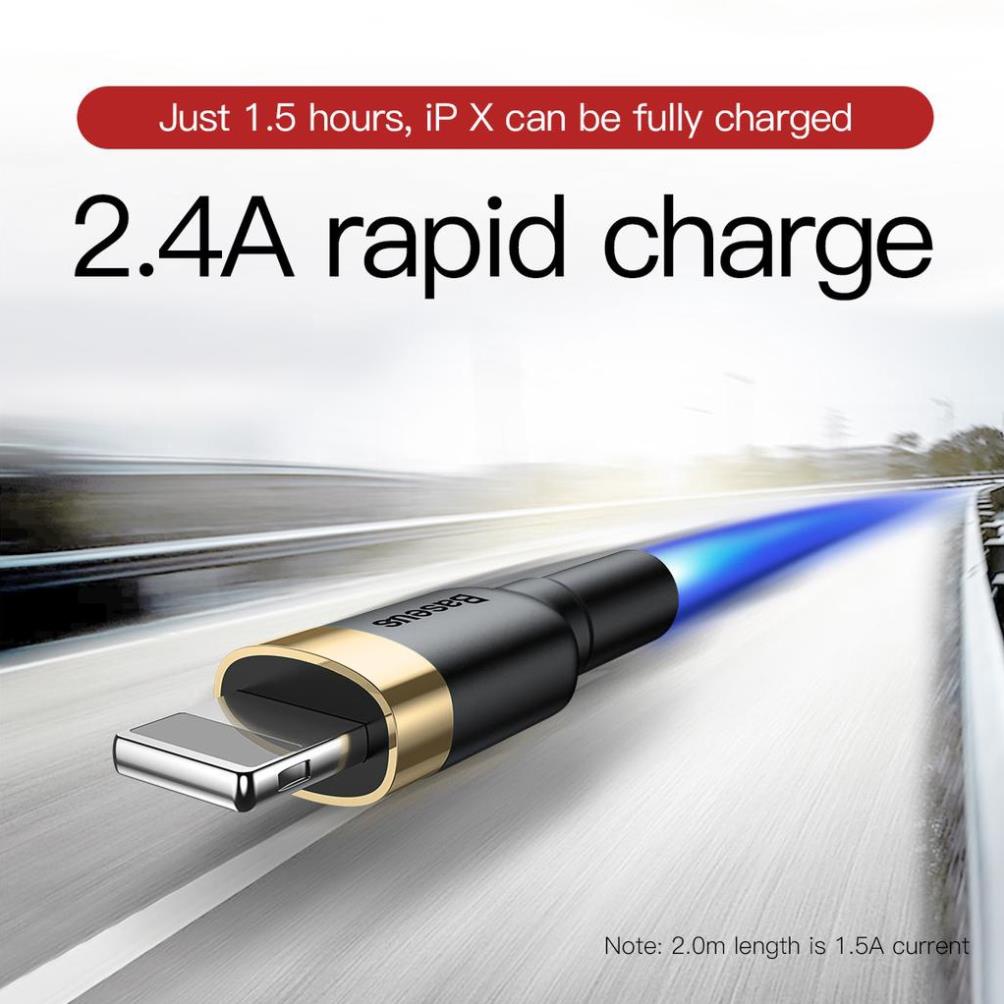 Dây Cáp Sạc / Truyền Dữ Liệu Baseus Cho iPhone Đầu USB 2.4 A Dài 1M_TOPBUY24HMall