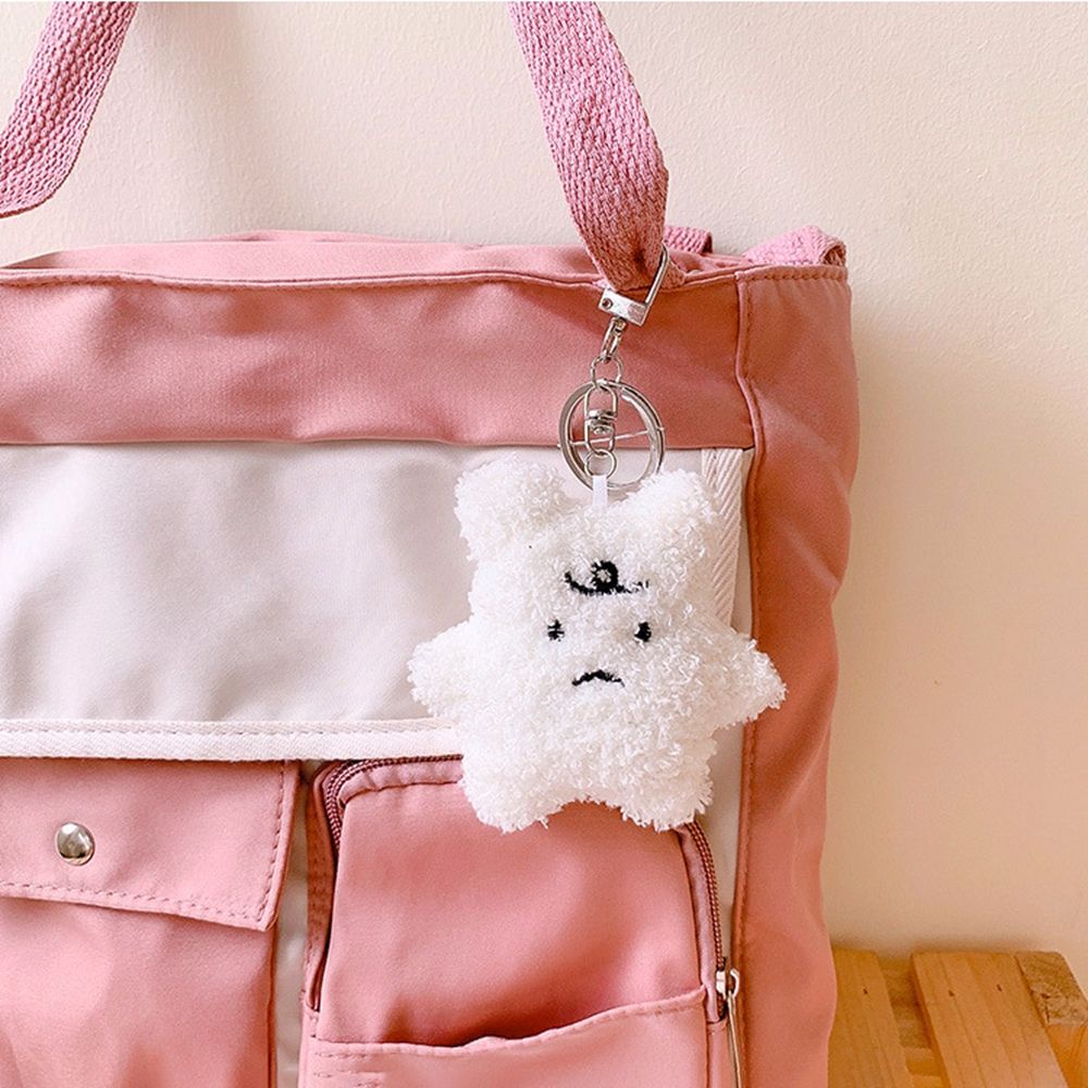 Móc khóa mặt gấu hoạt hình mềm mại nhiều màu sắc tùy chọn đáng yêu