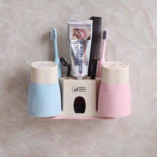 {Shop yêu thích giá rẻ}BỘ NHẢ KEM ĐÁNH RĂNG LÚA MẠCH 2 CỐC GD0108{Mẫu mới}