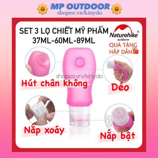 SET 3 LỌ 37ML 60ML 89ML CHIẾT MỸ PHẨM DU LỊCH MINI KHÔNG RÒ RỈ AN TOÀN CHO EM BÉ VÀ LÊN MÁY BAY NATUREHIKE NH15F010-Z