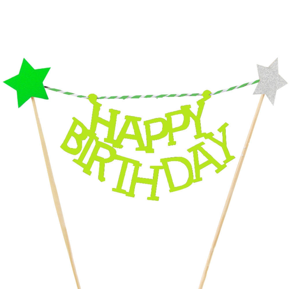 Đồ trang trí bánh sinh nhật hình chữ Happy Birthday phù hợp cho bữa tiệc