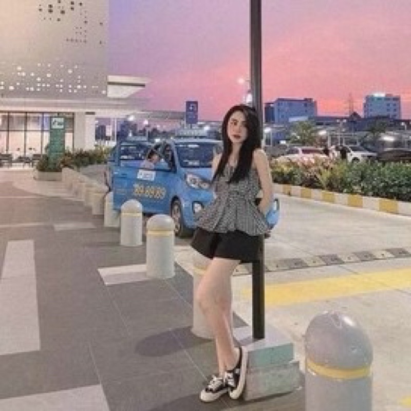 Set áo kẻ caro quần short, Set Áo Quây Kẻ caro nữ dáng xòe kèm quần short cạp chun kiểu dáng hàn quốc cao cấp chuẩn