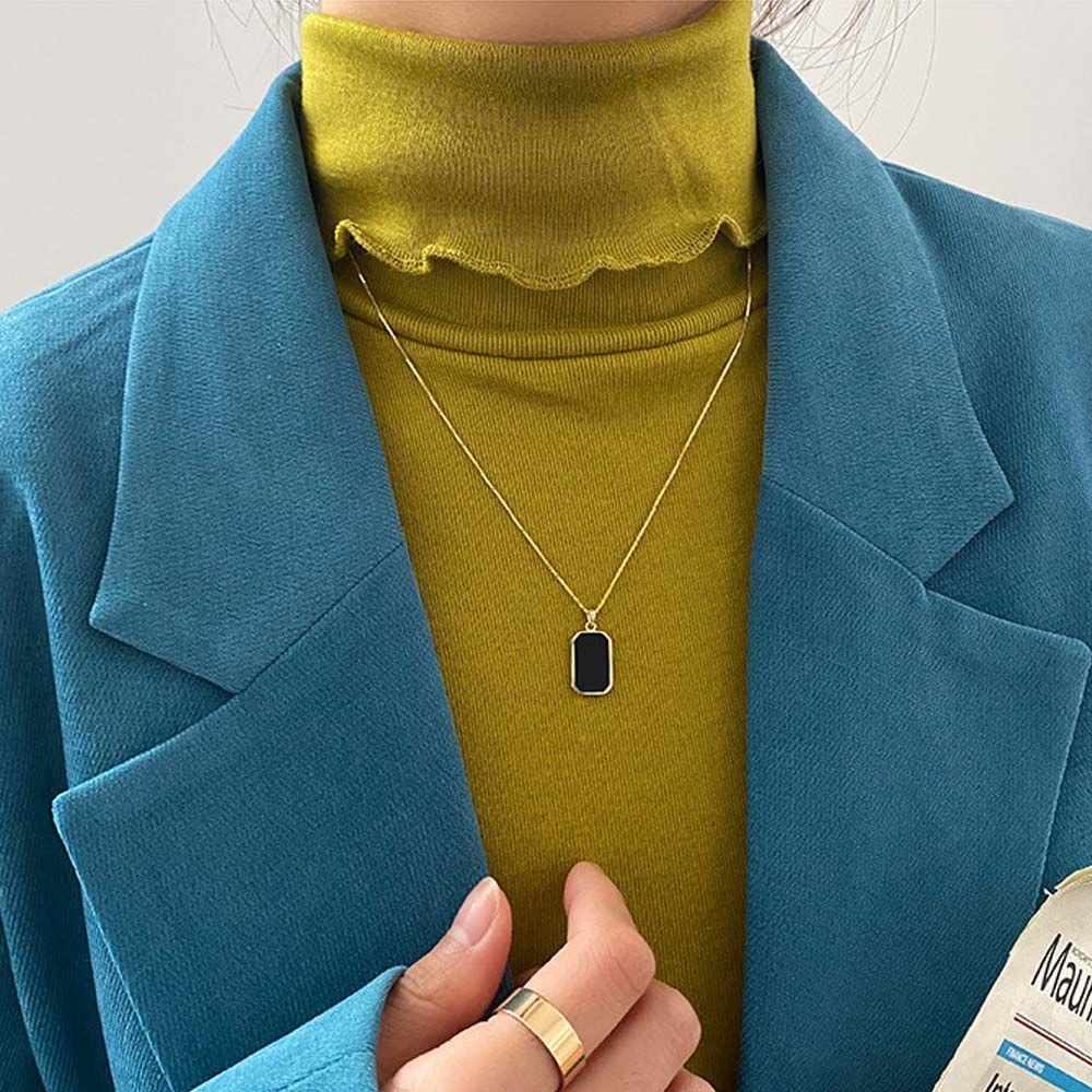 USNOW Vòng cổ Mặt Vuông Đơn Giản Thời Trang Cho Nữ