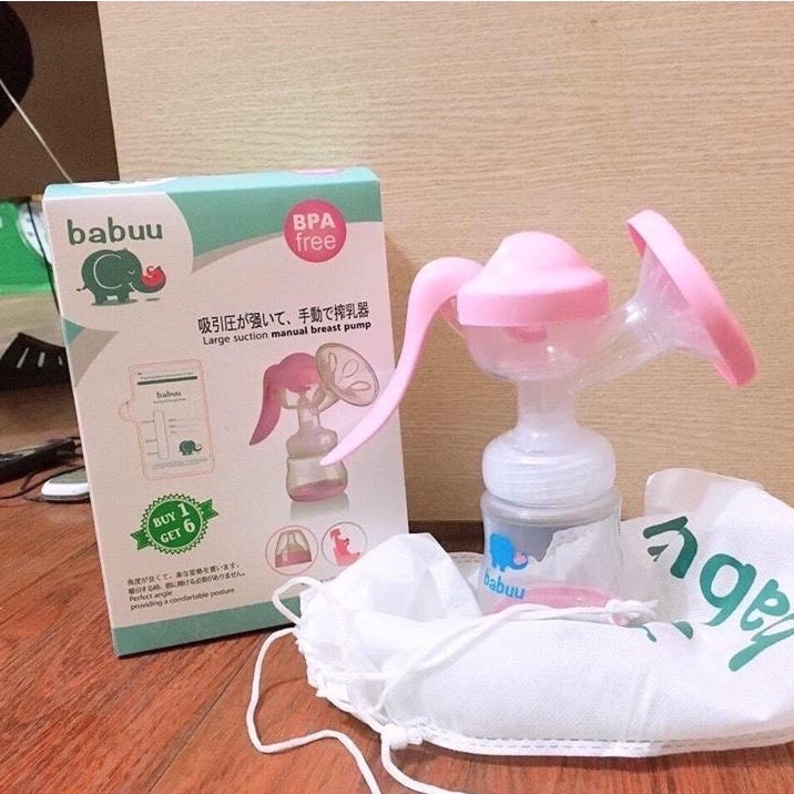 Hút sữa tay Baby Babuu Nhật Bản tặng 6 túi trữ sữa cho mẹ