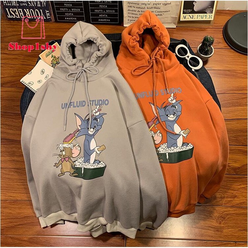 Áo có mũ trùm đầu Phim hoạt hình in Áo chui đầu cho nam giới Thời trang thể thao-áo hoodies