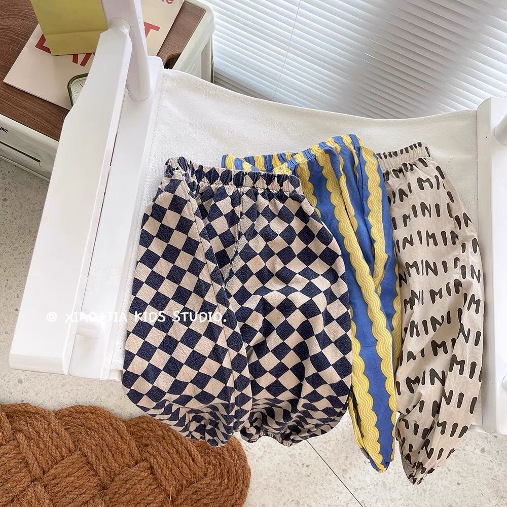 [Babycat] Hàng Có Sẵn Quần Dài Dáng Rộng Bằng Cotton Nguyên Chất Phong Cách Hàn Nhật Thời Trang Mùa Hè Hàn Quốc Thông Dụng Chống Muỗi Phong Cách Phương Tây Dành Cho Bé Trai Bé Gái