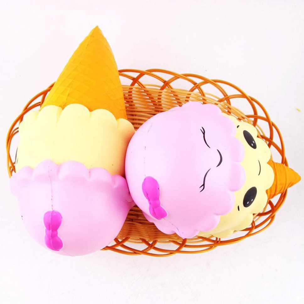 Đồ Chơi Xốp Squishy Giảm Stress Hình Cây Kem Ốc Quế Dễ Thương Cho Bé