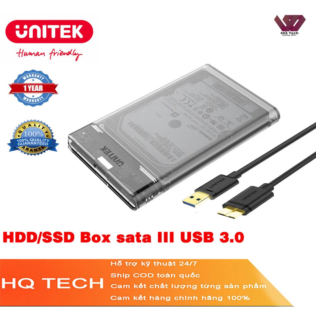 Box đựng ổ cứng Sata III 2,5" USB 3.0 Unitek S1103A- Box Unitek 2.5 sata III 6G