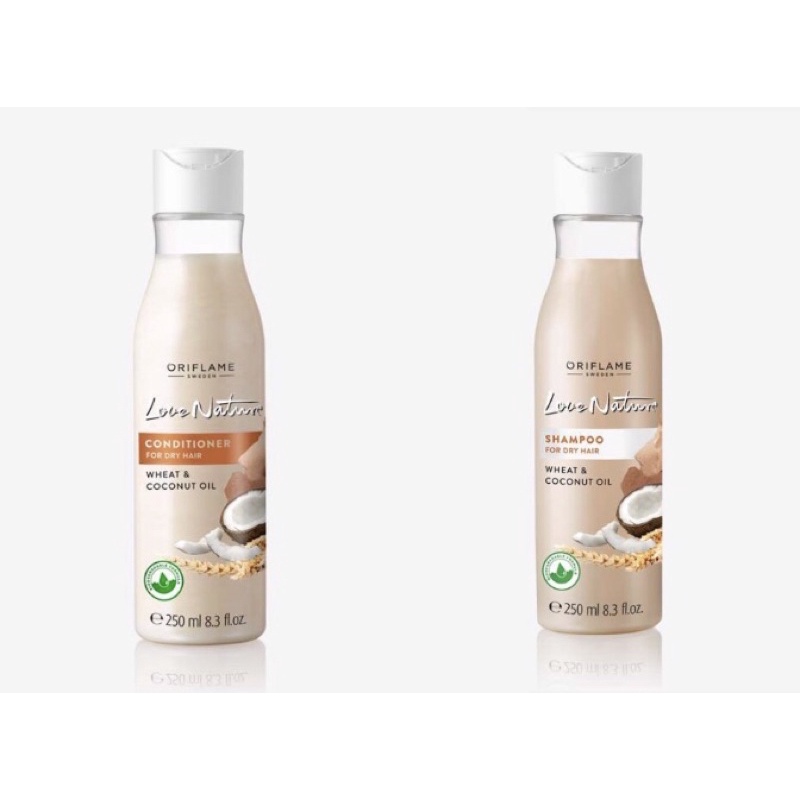 DẦU GỘI/XẢ CHO TÓC KHÔ, HƯ TỔN  Love Nature Conditioner for Dry Hair Wheat & Coconut Oil