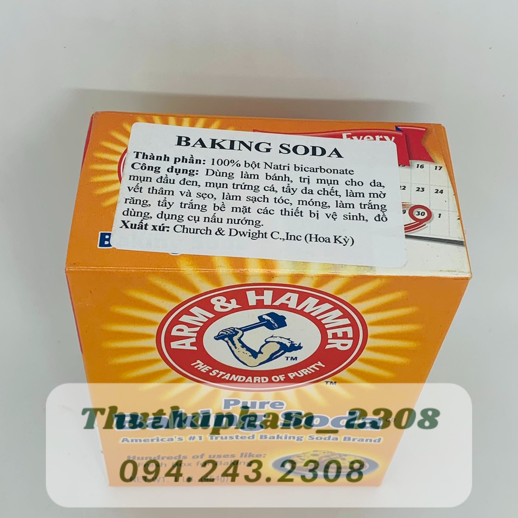 Bột Baking Soda đa công dụng khử mùi, diệt khuẩn, tẩy rửa, làm bánh, chăm sóc da 454g