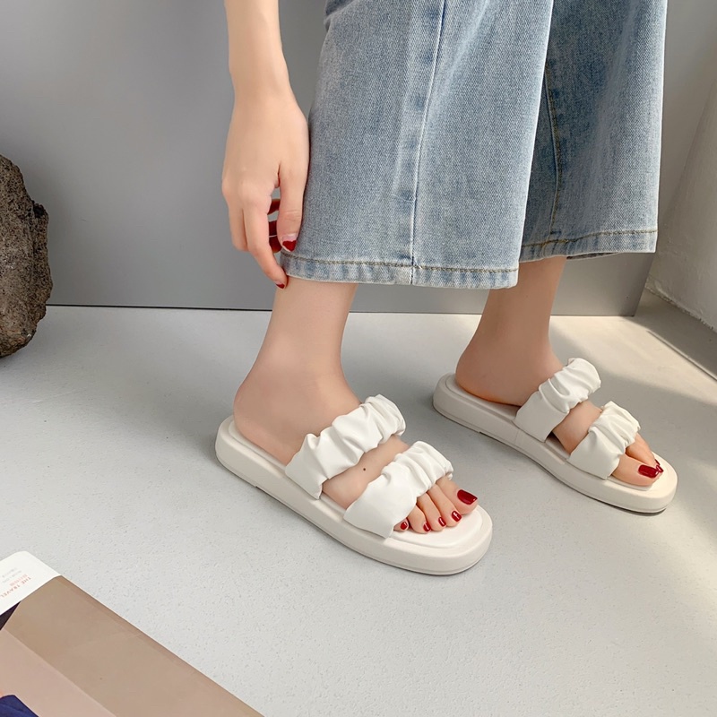 Dép đế xuồng nữ quai nhún thời trang Luhana phong cách ulzzang thời trang.Ms: DÉP ĐẾ XUỒNG