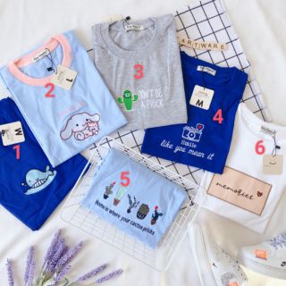 Áo thun thêu hình ulzzang - ảnh thật