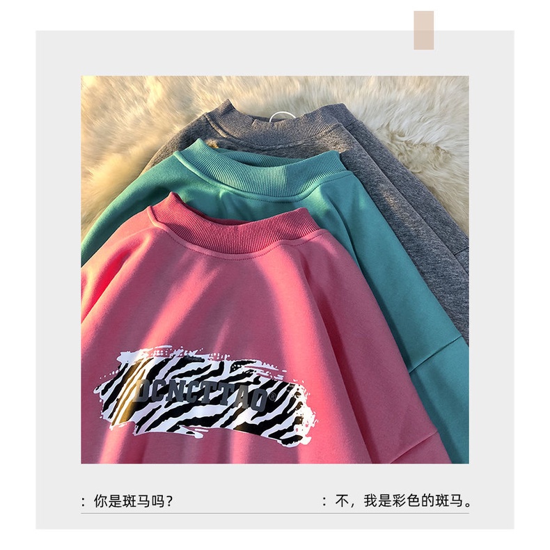 Áo sweater dáng rộng cổ tròn thời trang Harajuku cho nữ | BigBuy360 - bigbuy360.vn