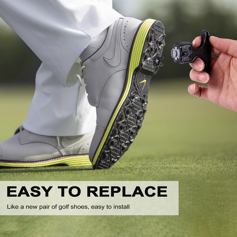 Bộ 20 Đinh Gắn Đế Giày Đánh Golf Chống Trượt Màu Đen Thay Thế + 1 Cờ Lê