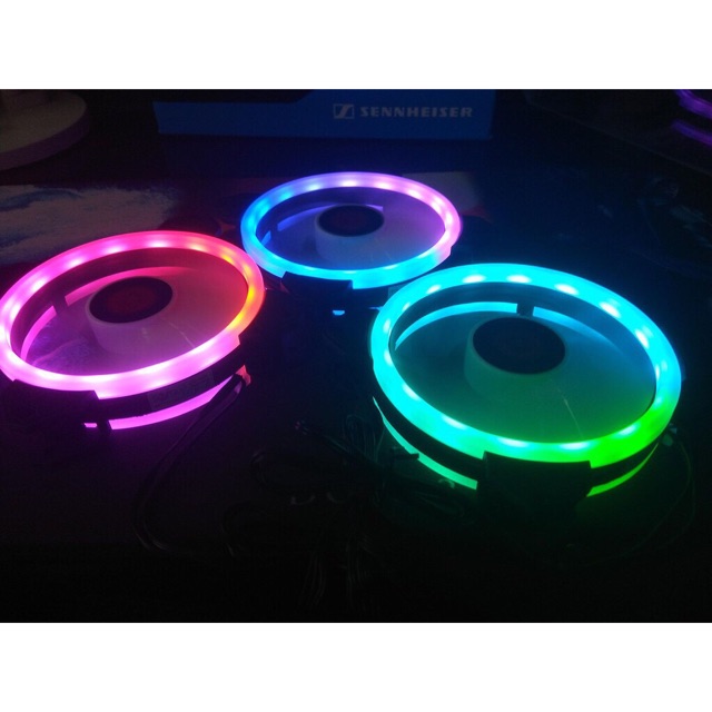 ( Rẻ Vô Địch) Quạt fan led Coolmoon RGB V2 chính hãng ( kèm bộ điều khiển HUB có led RGB đồng bộ)