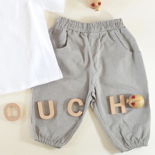 Quần baggy caro nâu bé trai Touch