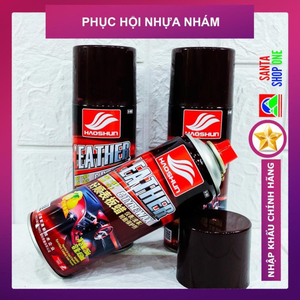 [HÀNG XỊN] Dung Dịch Đánh Bóng Nhựa Nhám, Ghế Da Công nghệ Mỹ 450ML- Phục Hồi, Bảo Vệ, Dưỡng Nội Thất Ô tô - SANTA