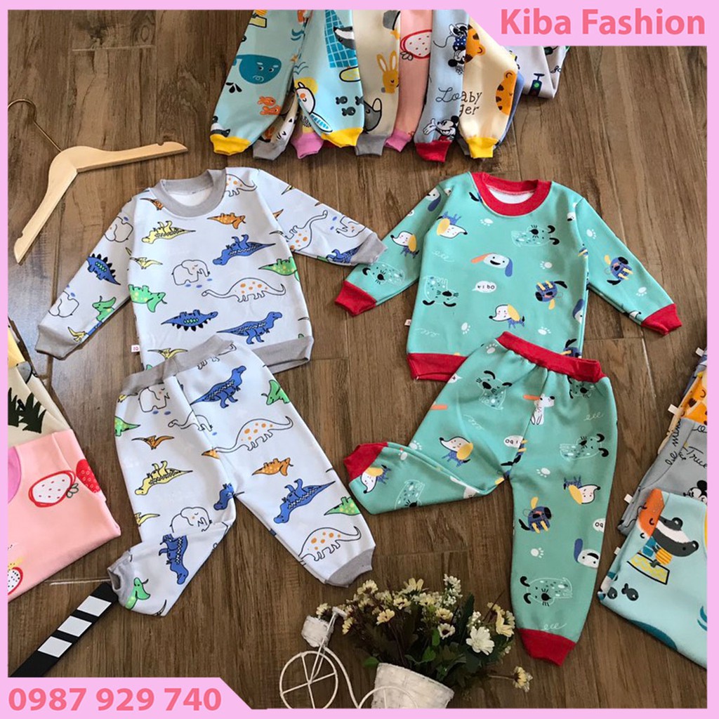 Bộ quần áo nỉ lót lông dầy dặn, bảng màu mới bé trai/gái từ 5-14kg BNLL0250-Màu sắc sẽ thay đổi theo lô hàng