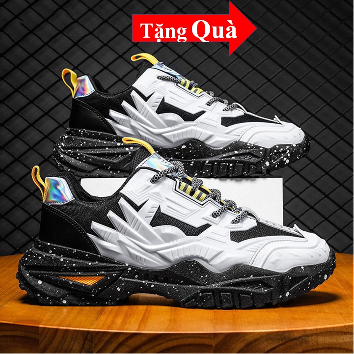 Giày Nam 2023 Mới Về, Giày Tăng Chiều Cao 5cm, Đế Cao Su Non