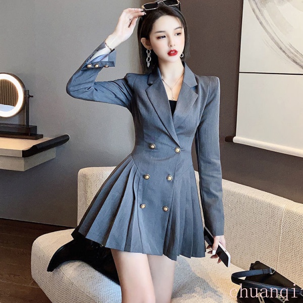 Bộ Đồ Phong Cách retro Thời Trang Dành Cho Nữ JK Áo dài tay Phù hợp với Cổ áo Váy xếp ly