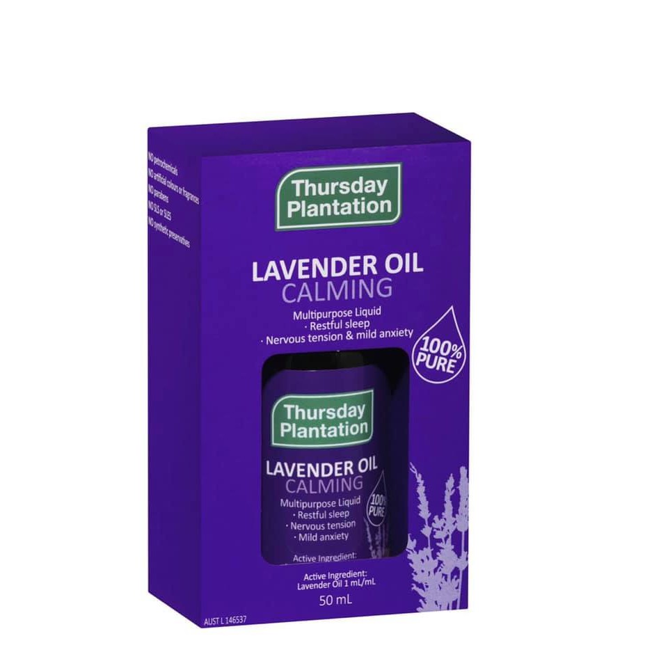 Tinh dầu Lavender Oil Thursday Plantation Calming 100% Pure 50ml (không hộp giấy)