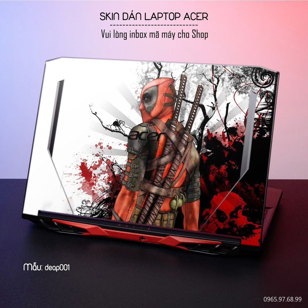 Dán decal cho các dòng Laptop Acer in hình DEADPOOL cực chất