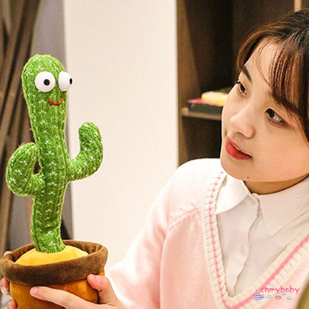 【OMB】 Adorable Talking Toy Dance Cactus Doll Glow Wriggle Dancing Cactus Toy