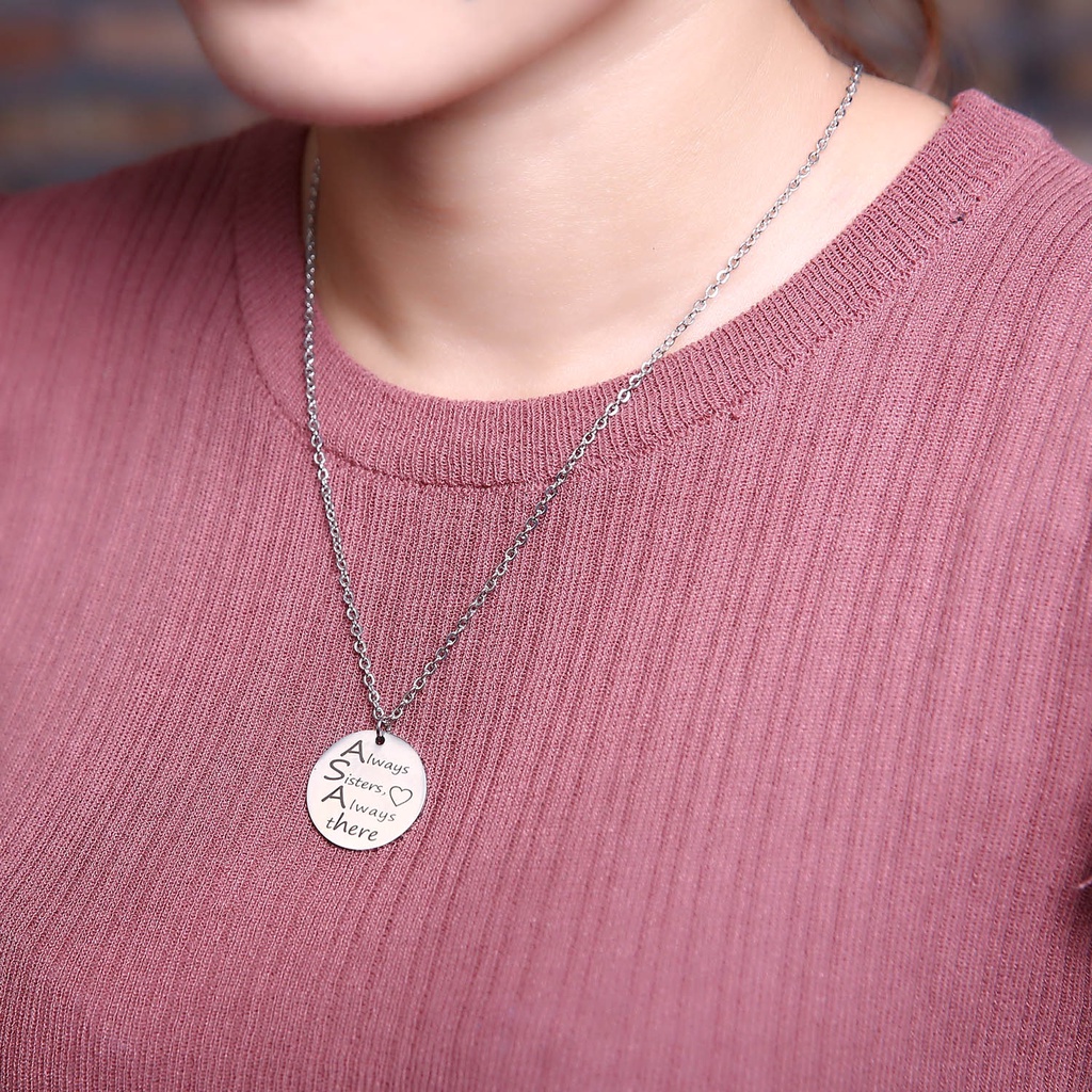 Vòng cổ Tình Bạn Bằng Thép Không Gỉ Khắc Chữ Love Thời Trang DIY Dành Cho Nam Và Nữ