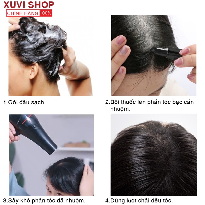Son Nhuộm Phủ Che Tóc Bạc Thành Đen Bền Màu BIOAQUA Hair Stick Chính Hãng,Che Chân Tóc Bạc Tạm Thời Thỏi Sáp - XUVI SHOP | BigBuy360 - bigbuy360.vn