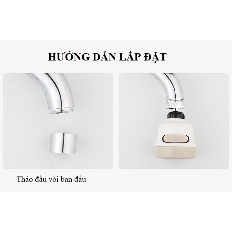 Vòi Nước Tăng Áp lực Cho Bồn Rửa Chén,Bồn Rửa Tay Xoay 360 - Vời Rửa Bát 3 Tốc Độ