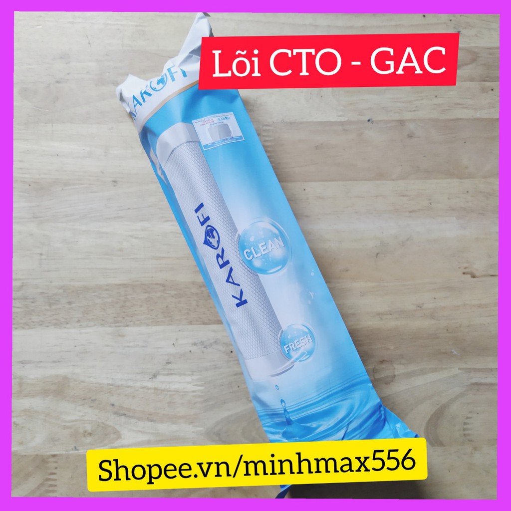 LÕI LỌC NƯỚC CTO - GAC KAROFI CHÍNH HÃNG | DÙNG CHO MÁY KAROFI MODEL S038 - NGUỒN NƯỚC CÓ VÔI