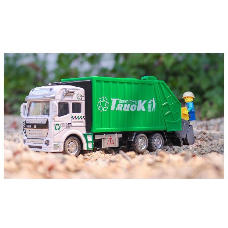Đồ Chơi Xe Đổ Rác Cho Bé Chạy Bằng Dây Cót, Xe Mô Hình Hốt Rác Quà Tặng Sinh Nhật