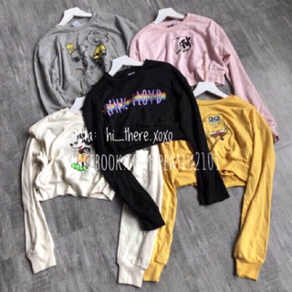 set cvay Jean + áo crop nỉ