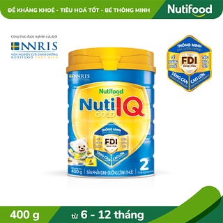 Sữa Bột Nuti IQ Gold STEP 2 400g_Đề kháng khỏe - tiêu hóa tốt - bé thông minh