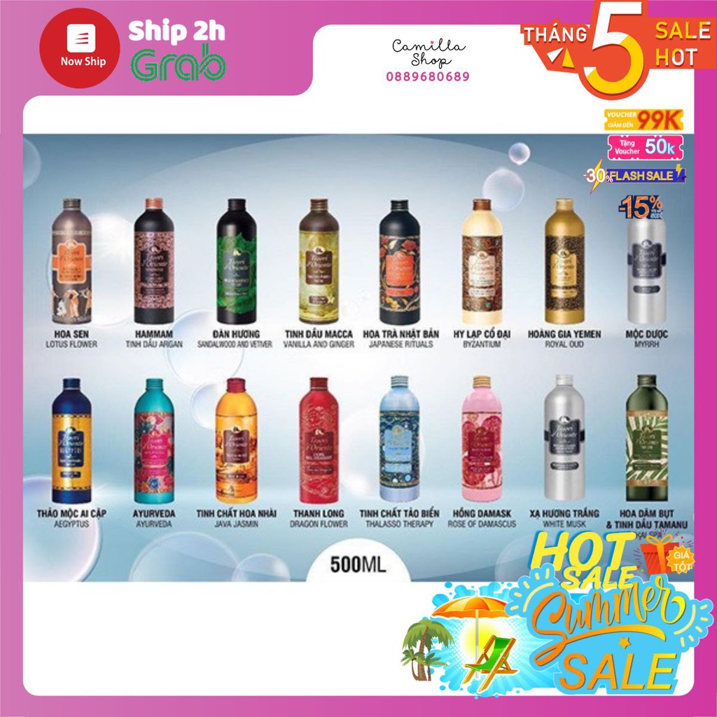 Sữa tắm nước hoa xích Ý Te.sori d'oriente - Nồng nàn ,quyến rũ, lưu hương lâu (500ml)