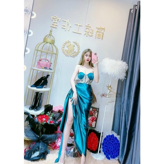 đầm body dún đính đá