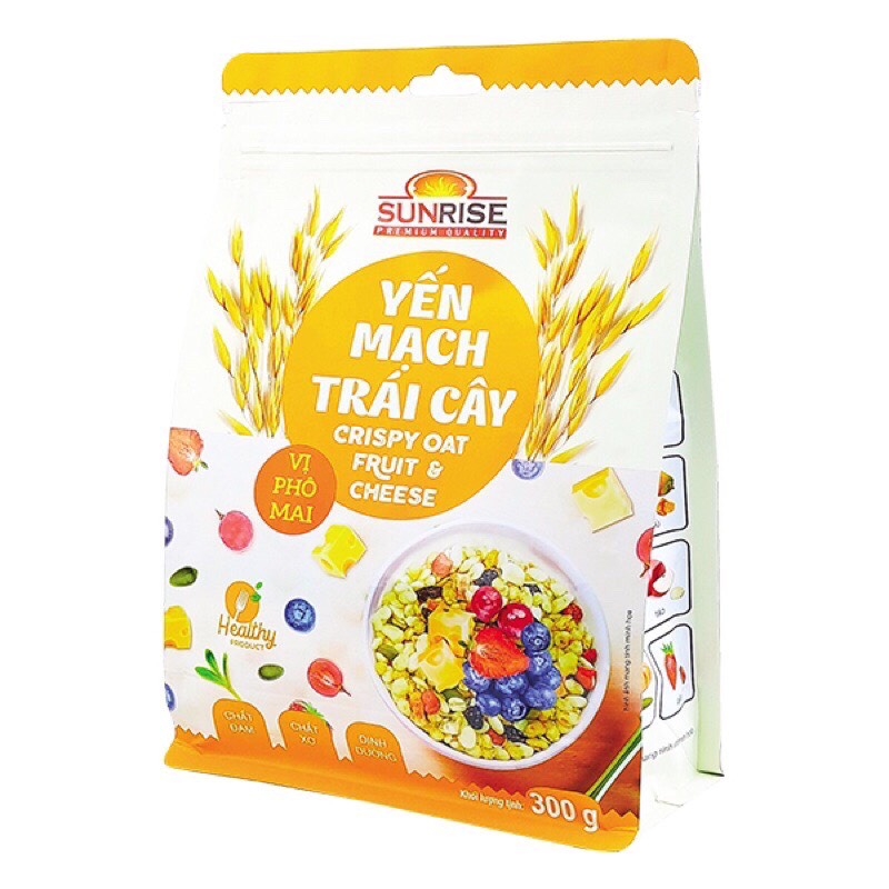 Ngũ Cốc Yến Mạch SUNRISE trái cây và hạt l Phô mai gói 300gr