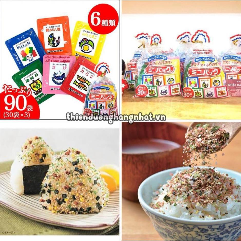 [Hàng Nhật Chuẩn] Gia Vị Rắc Cơm Cho Bé Nội Địa Nhật | Gia Vị Rắc Cơm Furikake 6 Vị (30 gói)