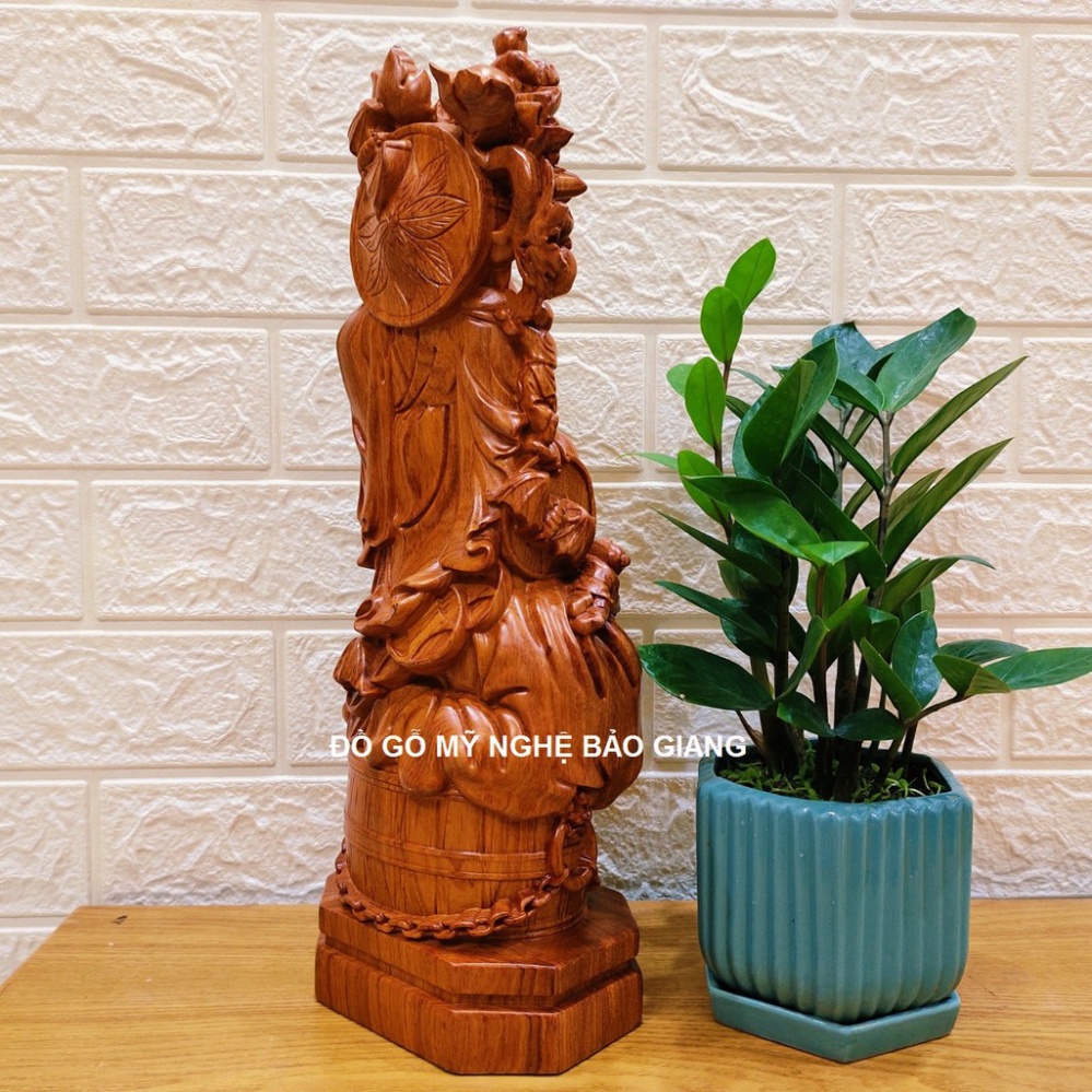 Tượng phật di lặc ngũ phúc gỗ hương cao 40 cm