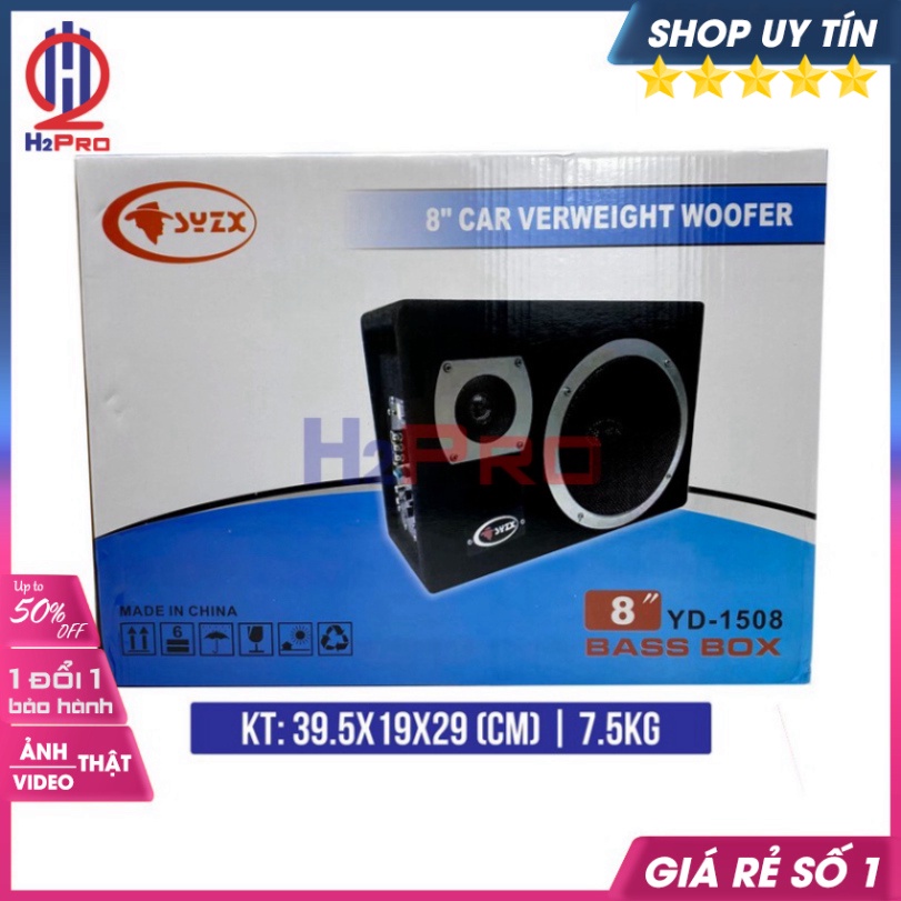 Loa Sub Ô Tô Syzx YD-1508 Bass 20 200W-4 Ôm, 2 Chế Độ Lời-Trầm, Sub Oto Siêu Trầm 12V Hoặc 24V, Bộ Quà 200K-H2Pro Audio