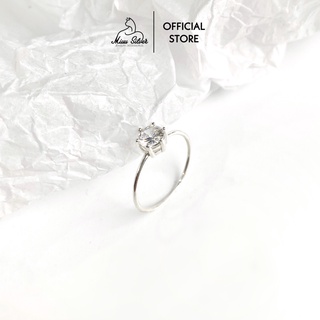 Nhẫn bạc nữ Miuu Silver đính đá 6 trấu Caryl Ring